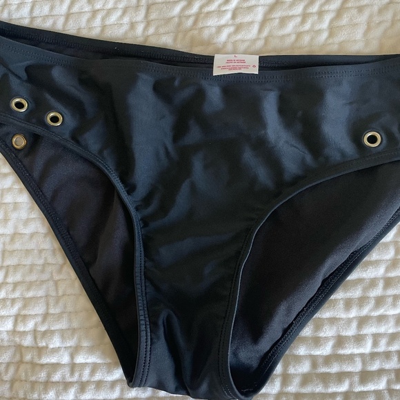 WOMEN'S XHILARATION BLACK BIKINI BOTTOMS SIZE LG - Picture 1 of 8